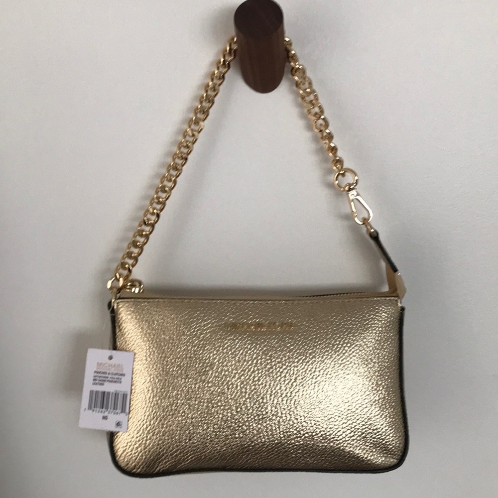 Michael Kors: pale gold chain pouchette